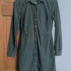 J.Crew Factory Green Button-Up Dress